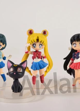 Набор игрушек Сейлор Мун Sailor Moon, 4 шт, новые