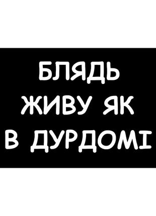 Шеврон "блядь живу как в дурдоме" Шевроны на заказ Шевроны на ...