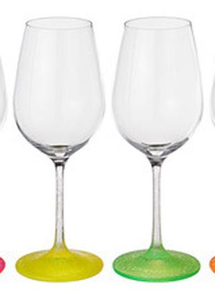 Набор стеклянных бокалов для вина 350 мл 4 бокала Neon Bohemia...