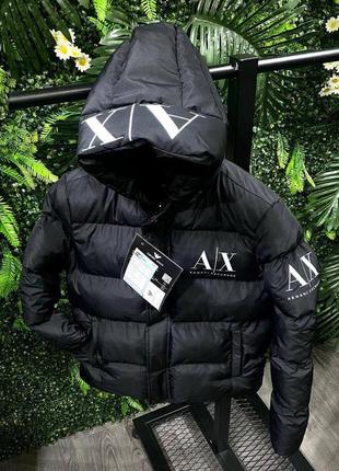 Теплая зимняя куртка пуховик armani exchange премиум качества