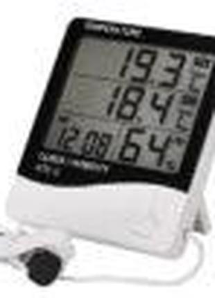 Гигрометр термометр часы измеритель влажности HTC-2