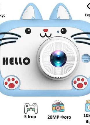 Детский фотоаппарат X900 Cat, blue