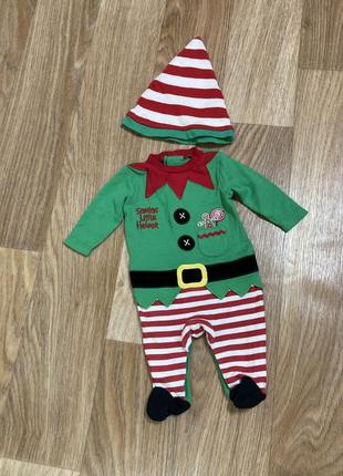 Новорічний дитячий костюм ельфа / новорічний чоловічок
