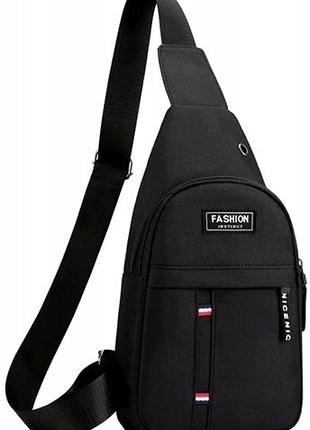 Тканевая мужская сумка, слинг Fashion Instinct черная