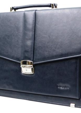 Мужской портфель из эко кожи Verto A13A1 синий