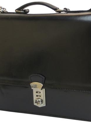 Уценка! Портфель мужской кожаный Tomskor, Польша черный