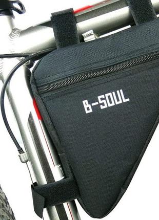 Небольшая велосумка, велосипедная сумка на раму 1L B-Soul черная