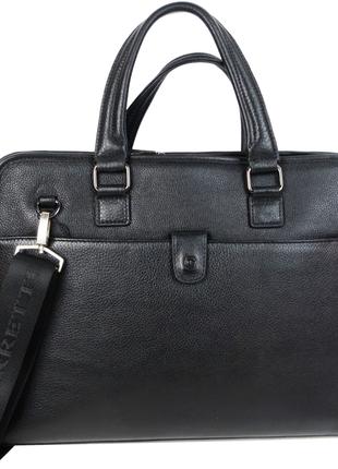 Шкіряний чоловічий портфель, сумка Giorgio Ferretti чорна