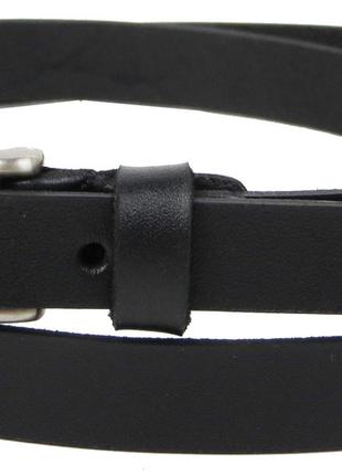Узкий женский кожаный ремень, поясок Skipper 1480-15 черный