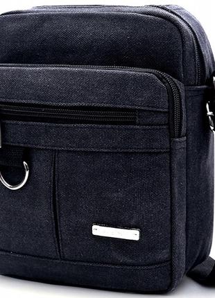 Коттоновая мужская на сумка на плечо Edibazzar темно-серая