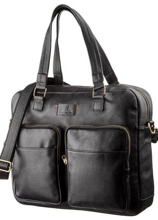 Мужская кожаная деловая сумка-портфель для ноутбука SHVIGEL 19...