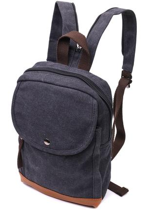 Рюкзак для мужчин из плотного текстиля Vintage 22182 Черный