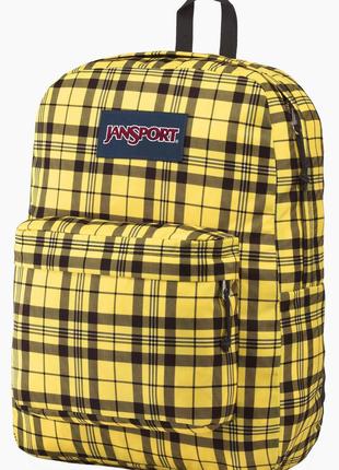 Яркий городской рюкзак 25L Jansport Superbreak желтый в клетку