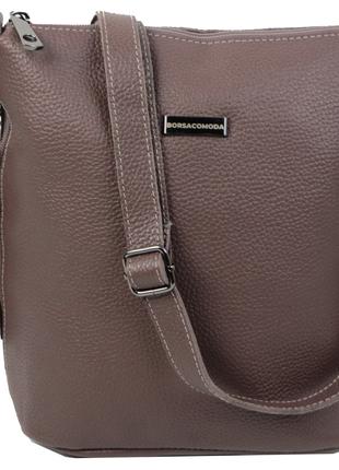 Женская кожаная сумка через плечо Borsacomoda коричневая 878.028