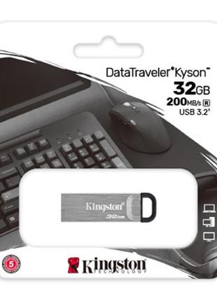 Флеш накопитель USB3.2 32GB Kingston DataTraveler Kyson Silver...
