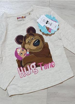 Реглан футболка с длинным рукавом маша и медведь