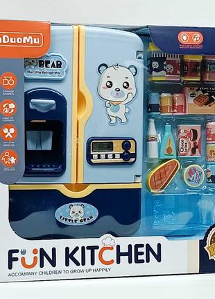 Холодильник для куклы Synergy "Fun kitchen" с продуктами синий...