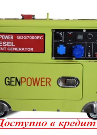 Генератор дизельний однофазный 5.6 кВт GenPower GDG 7000 EC Ту...