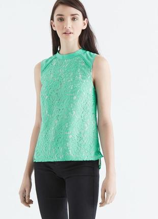 Гарна гіпюрова блузка "oasis" ніжно-зеленого кольору. розмір u...