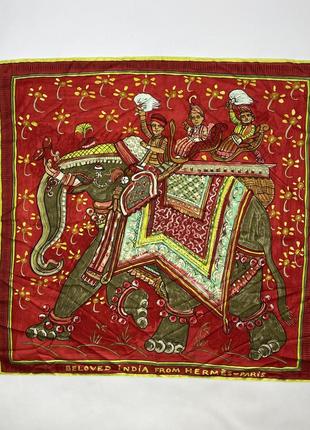 Коллекционный редкий шелковый платок hermes beloved india from...