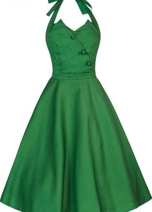 Зеленое шикарное платье в винтажном стиле 22 размер стрейч