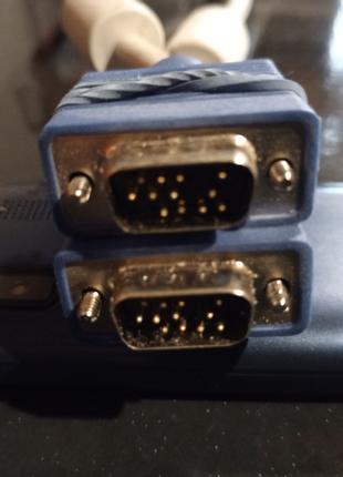 VGA 12 pin кабель з феритом фільтром 180 см. білий.