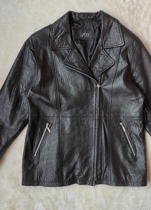 Черная натуральная кожаная длинная куртка пиджак кожаный косух...