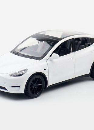 Детская Металлическая Машинка Tesla Model Y Коллекционная 1:32