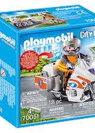Ігровий набір арт. 70051 (5шт) Playmobil, Мотоцикл МНС,короб.
