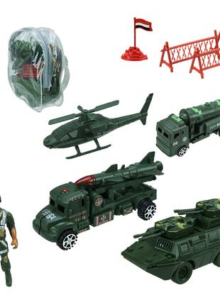 Детский военный набор игрушечный 0066-S5 танк, вертолет, военн...