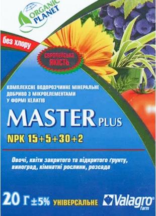 Удобрение Мастер 15-5-30 + 2MgO, 20 г, Valagro Супер шоп