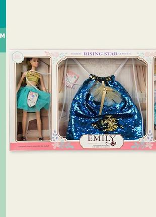 Кукла "Emily" Эмили QJ083 с рюкзаком для девочки и аксес. для ...