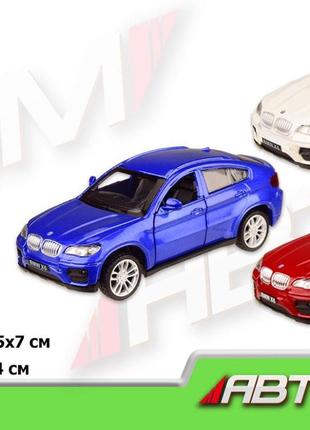 Машина металлическая 4306 Автопром, 1:43 BMW X6, 3 цвета, откр...