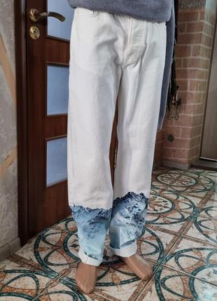 Джинсы с принтом гор, boohooman, jeans in landscape print