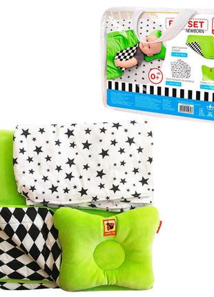 Набор МС110512-08 "Bed Set Newborn" зеленый: подушка, одеяло, ...