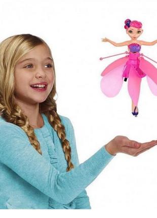 Игрушка летающая розовая кукла фея управление рукой - Flying F...