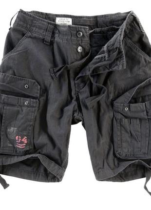 Шорты мужские карго surplus airborne vintage shorts black черн...