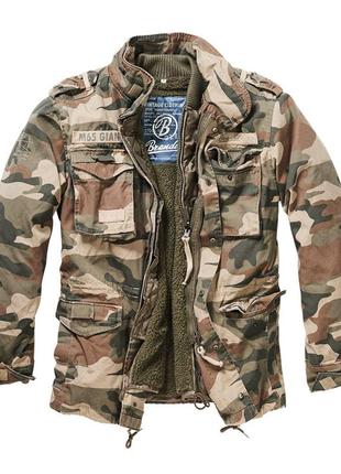 Куртка мужская m-65 brandit giant lt woodland камуфляж (s)