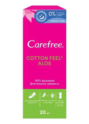 Ежедневные гигиенические прокладки carefree сotton aloe с экст...