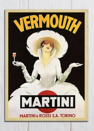 Декоративная металлическая табличка для интерьера Martini Verm...