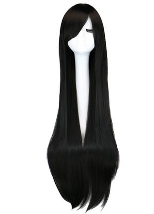 Довгі чорні перуки RESTEQ - 100см, пряме волосся, косплей, аніме