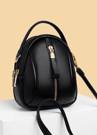 Женская черная сумка кросс боди 15х8х18 см. Маленькая сумка. С...