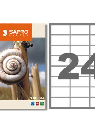 Самоклеящаяся бумага Sapro S2002 (формат А4, 24 разделов) 100 ...
