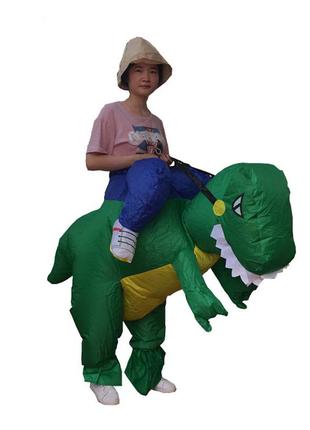Надувной костюм зеленого динозавра RESTEQ для взрослого, хэлло...