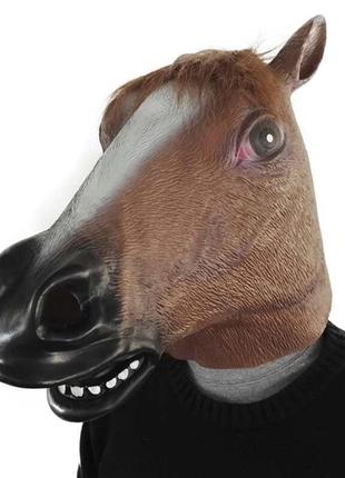 Резиновая маска лошадь RESTEQ, латексная маска лошади, маска ж...