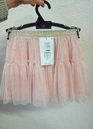 Детская розовая юбка с фатином, фатиновая юбочка