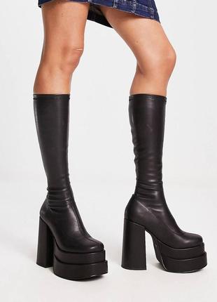 Steve madden cypress heeled knee boots in black sf181