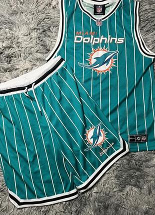 Miami dolphins nfl set шорты и майка форма американский футбол