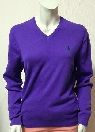 Яскравий бавовняний пуловер фіолетового кольору polo ralph lau...