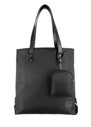 Стильная женская сумка с кошелечком а4, черная сумка-шоппер те...